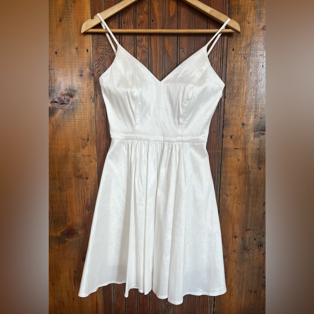 B Darlin White Mini Dress V-Neck Spaghetti Strap